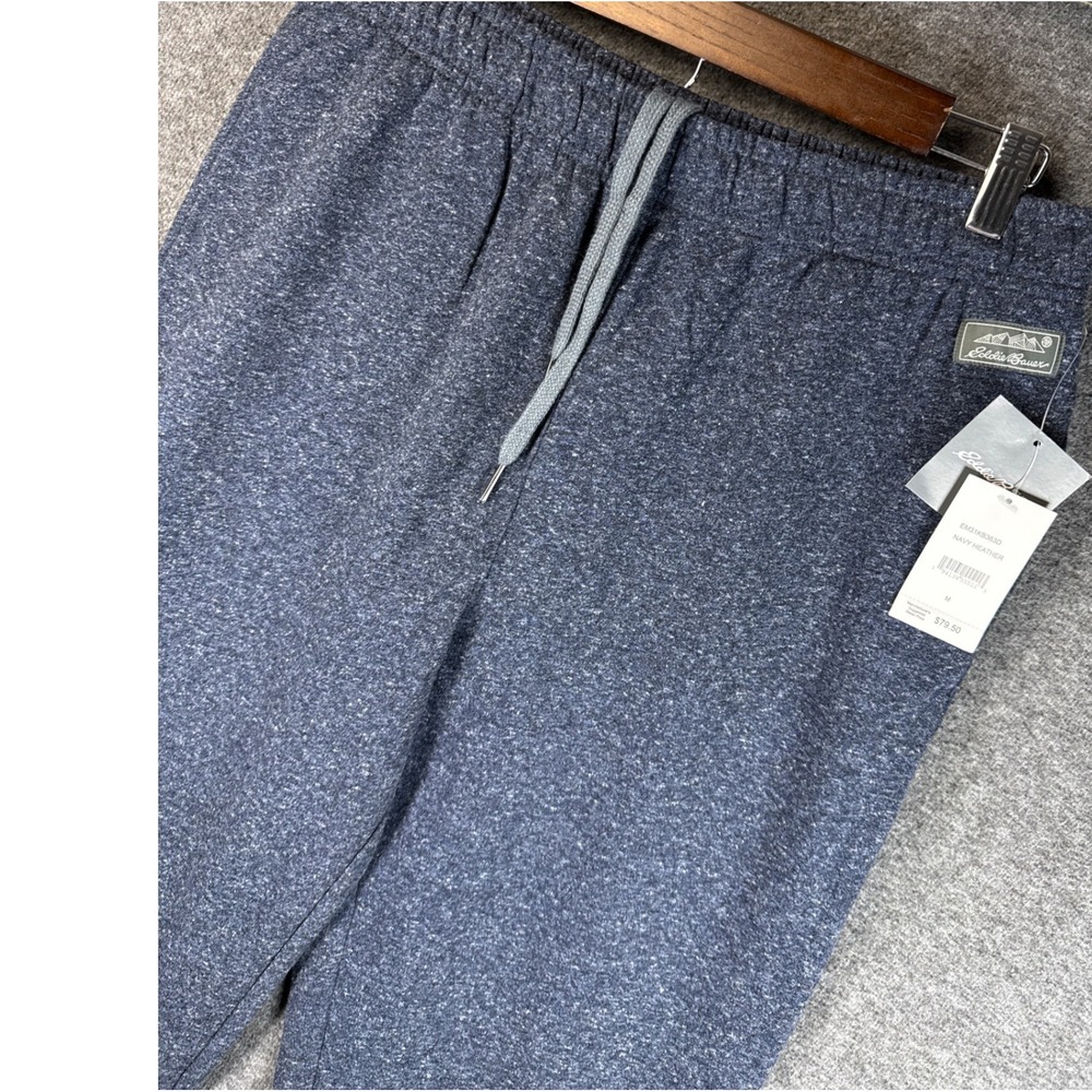 NWT Eddie Bauer Lounge Jogger Sweatpants Navy Heather Mens Size M Comfy Cozy $79